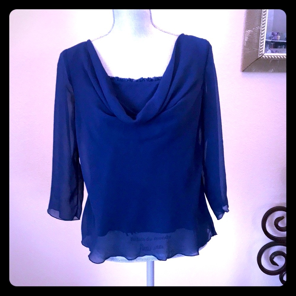 b.i.y.a.y.c.d.a. Career Blue Blouse Size Medium